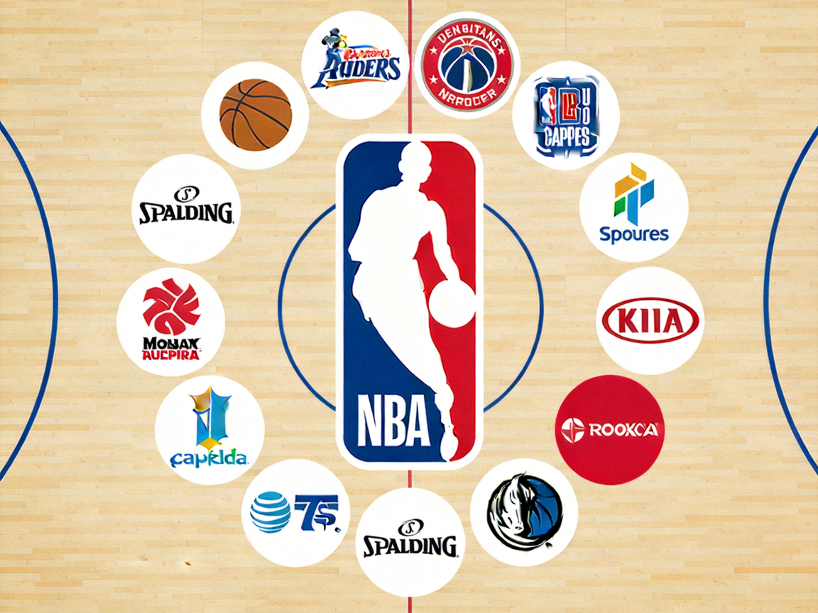 美国职业篮球联赛NBA标志，展示在篮球领域的合作伙伴关系