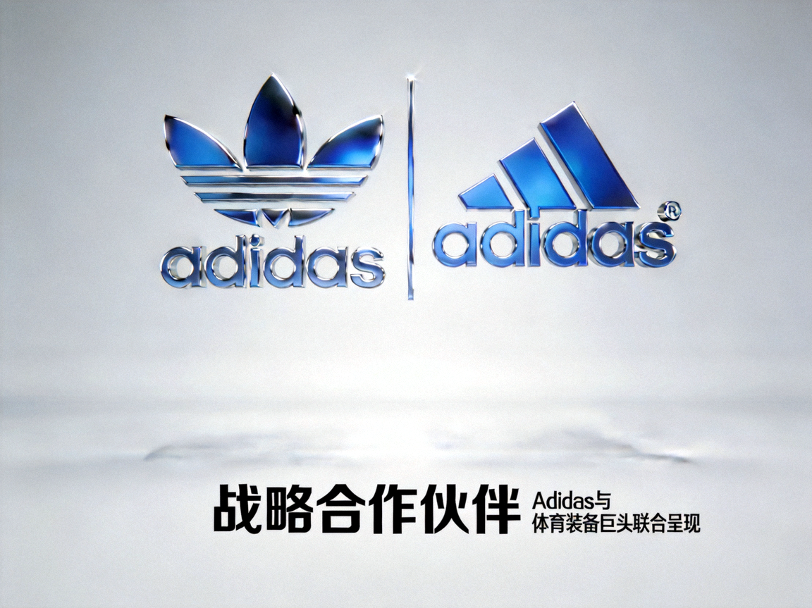 知名体育品牌Adidas标志，代表与体育装备巨头的商业合作